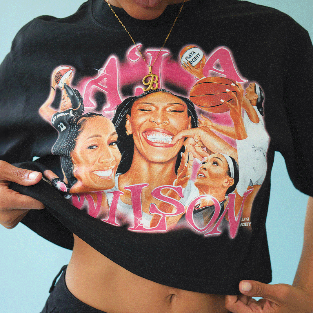 Playa Society A'ja Wilson Collage Crop Top Vol. One